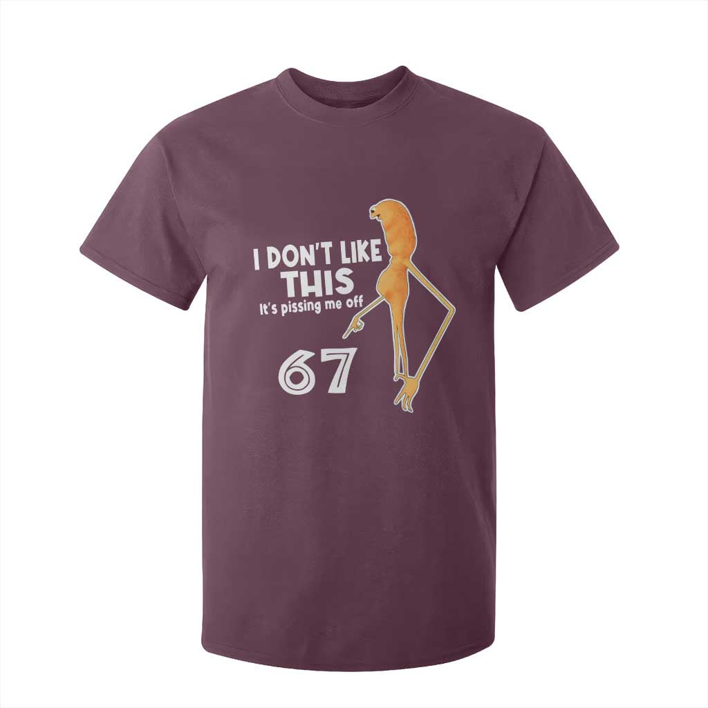 Funny Marcus The Worm 67 Meme T Shirt For Kid I Dont Like This Its Pissing Me Off TS11 Maroon Print Your Wear