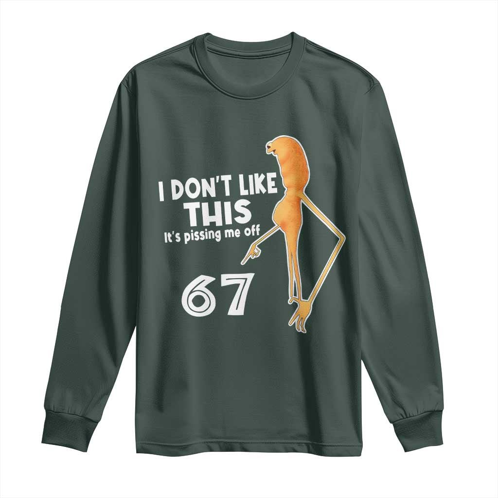 Funny Marcus The Worm 67 Meme Long Sleeve Shirt I Dont Like This Its Pissing Me Off TS11 Dark Forest Green Print Your Wear