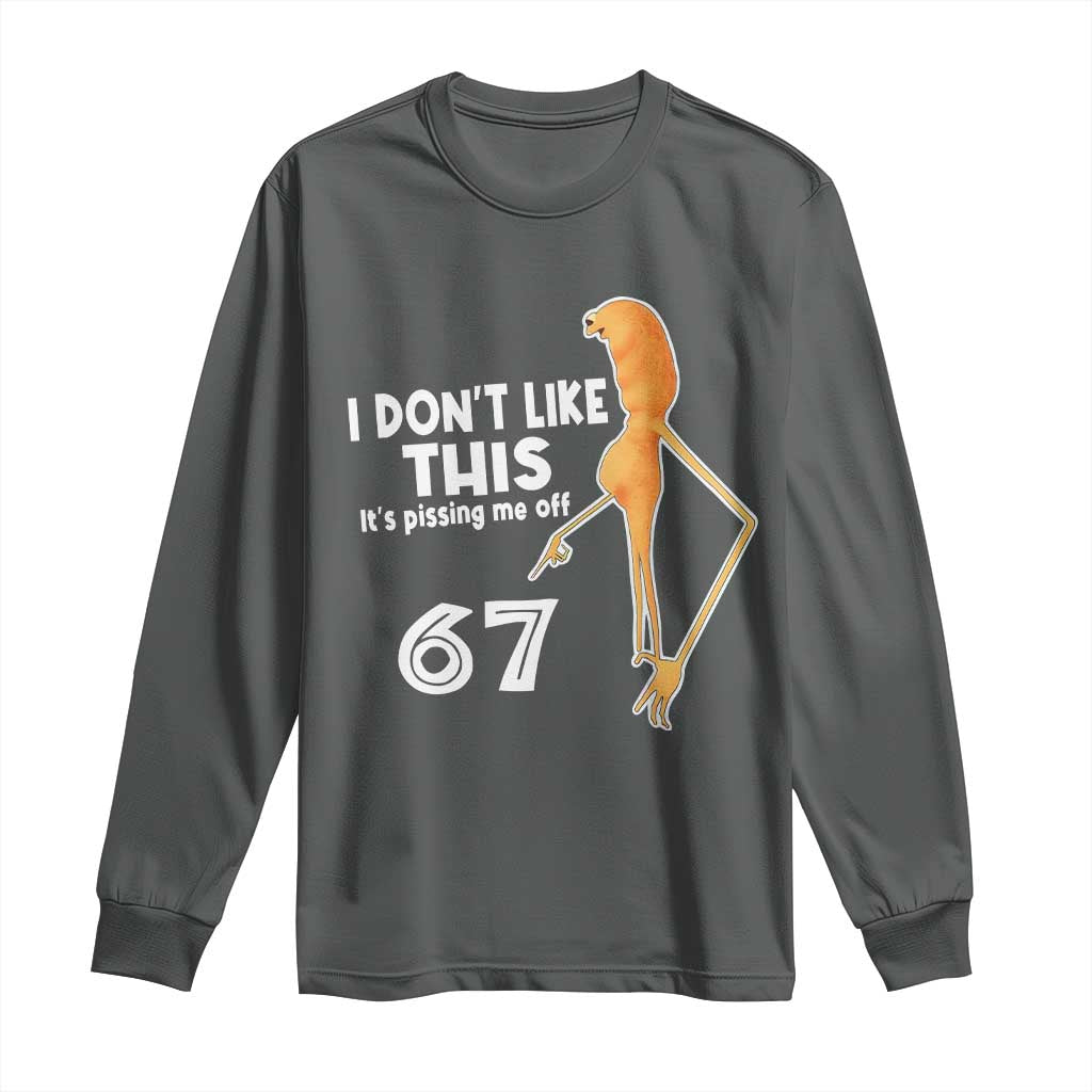 Funny Marcus The Worm 67 Meme Long Sleeve Shirt I Dont Like This Its Pissing Me Off TS11 Dark Heather Print Your Wear