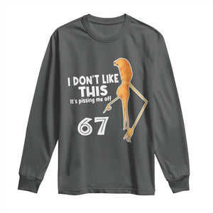 Funny Marcus The Worm 67 Meme Long Sleeve Shirt I Dont Like This Its Pissing Me Off TS11 Dark Heather Print Your Wear