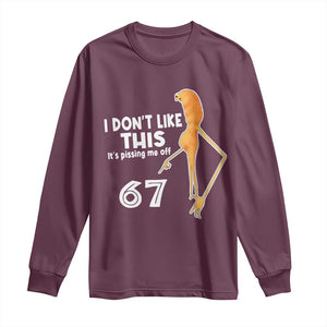 Funny Marcus The Worm 67 Meme Long Sleeve Shirt I Dont Like This Its Pissing Me Off TS11 Maroon Print Your Wear