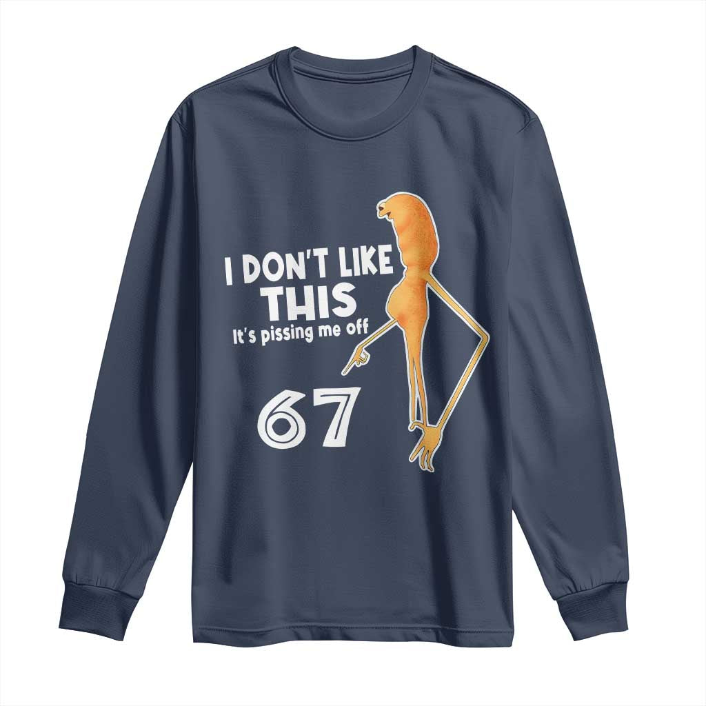 Funny Marcus The Worm 67 Meme Long Sleeve Shirt I Dont Like This Its Pissing Me Off TS11 Navy Print Your Wear