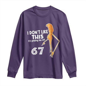 Funny Marcus The Worm 67 Meme Long Sleeve Shirt I Dont Like This Its Pissing Me Off TS11 Purple Print Your Wear