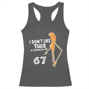Funny Marcus The Worm 67 Meme Racerback Tank Top I Dont Like This Its Pissing Me Off TS11 Dark Heather Print Your Wear