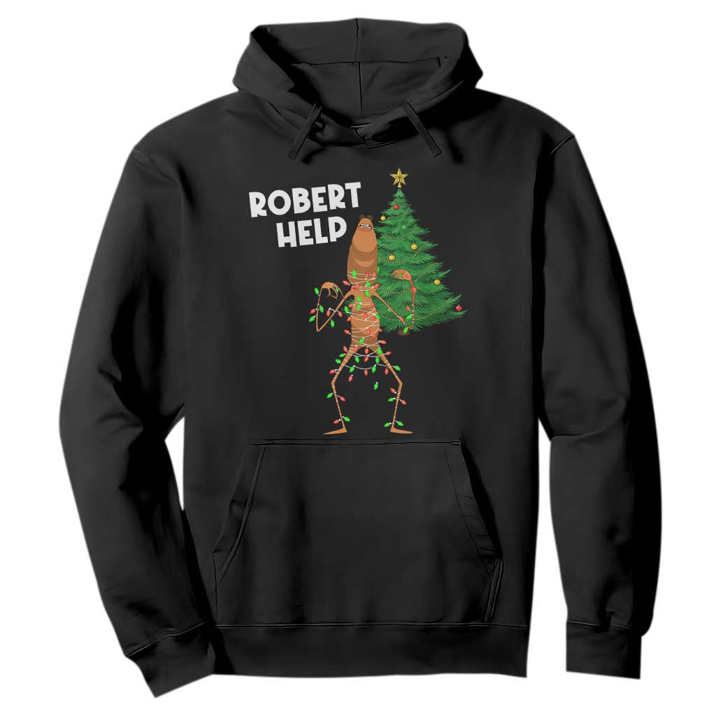 Funny Marcus The Worm Christmas Hoodie Robert Help Xmas Tree TS11 Black Print Your Wear