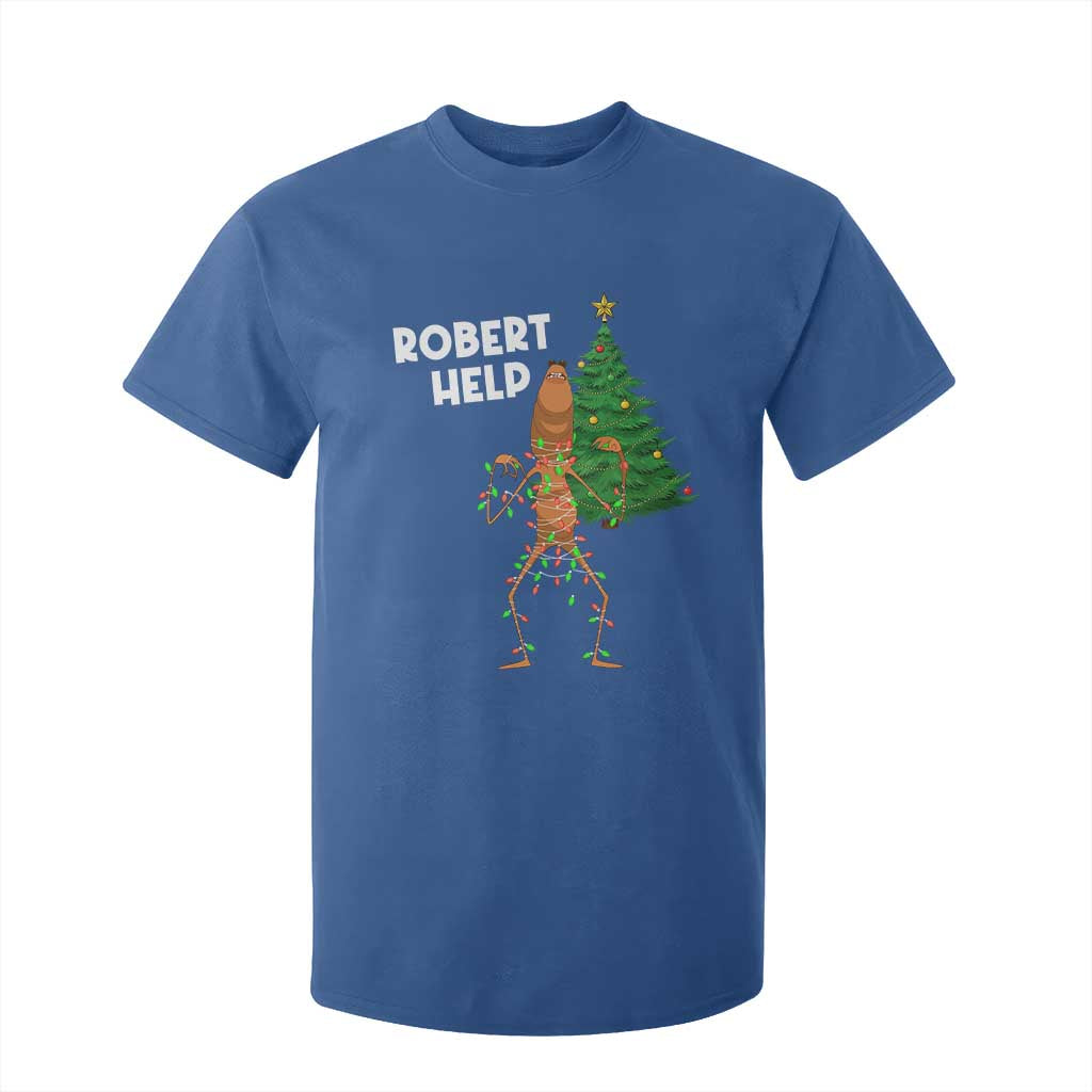 Funny Marcus The Worm Christmas T Shirt For Kid Robert Help Xmas Tree TS11 Royal Blue Print Your Wear