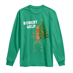 Funny Marcus The Worm Christmas Long Sleeve Shirt Robert Help Xmas Tree TS11 Irish Green Print Your Wear