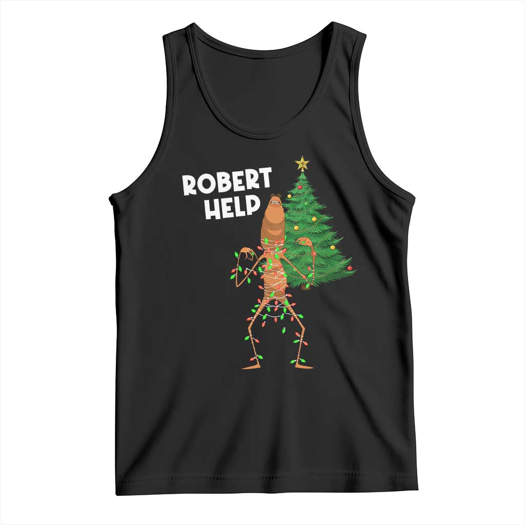 Funny Marcus The Worm Christmas Tank Top Robert Help Xmas Tree TS11 Black Print Your Wear