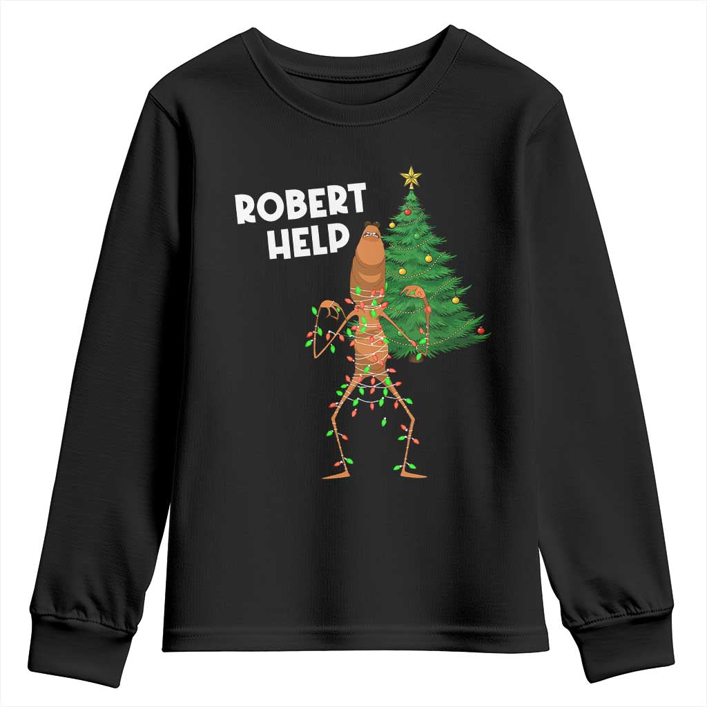 Funny Marcus The Worm Christmas Youth Sweatshirt Robert Help Xmas Tree TS11 Black Print Your Wear