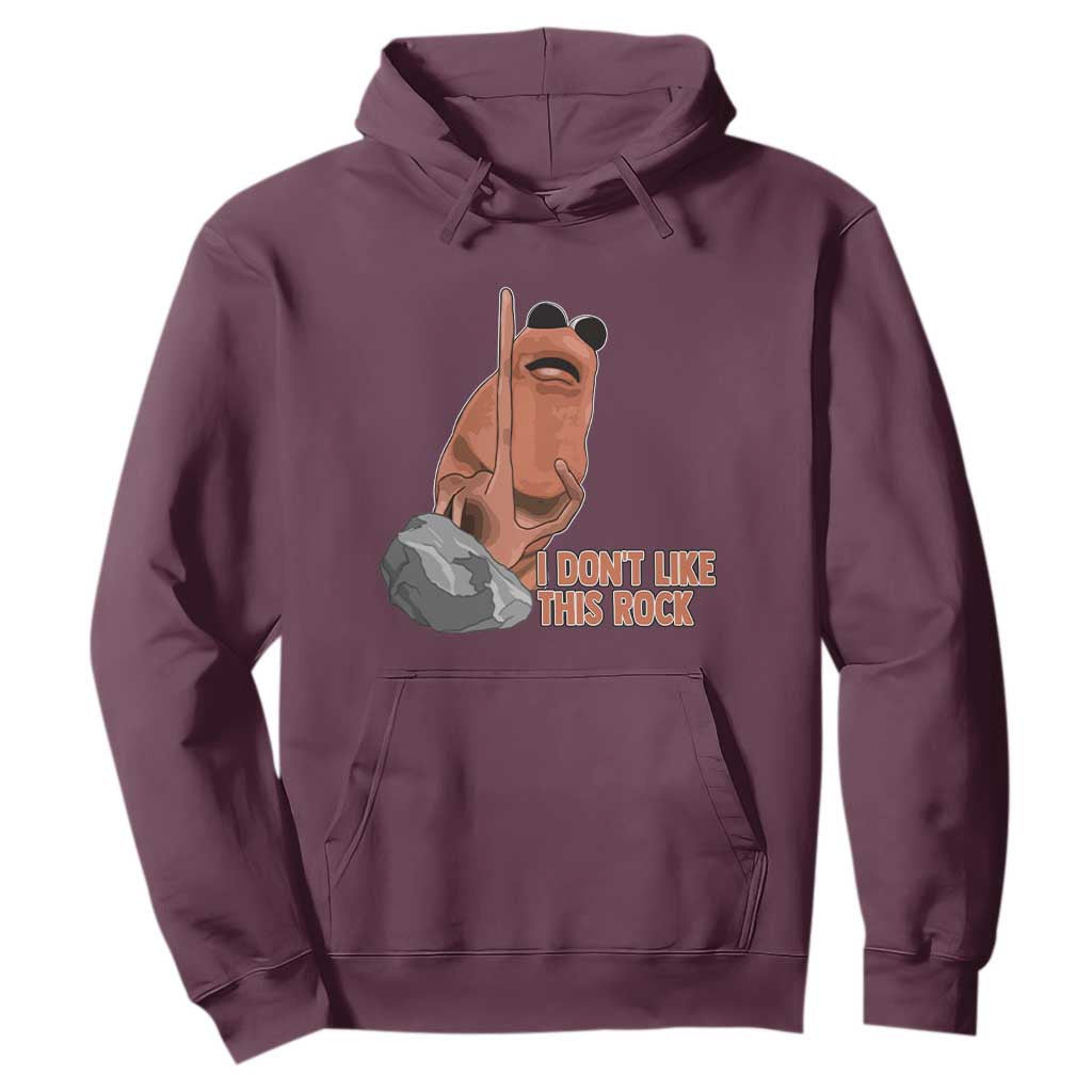 Funny Marcus The Worm Hoodie I Dont Like This Rock Meme TS11 Maroon Print Your Wear