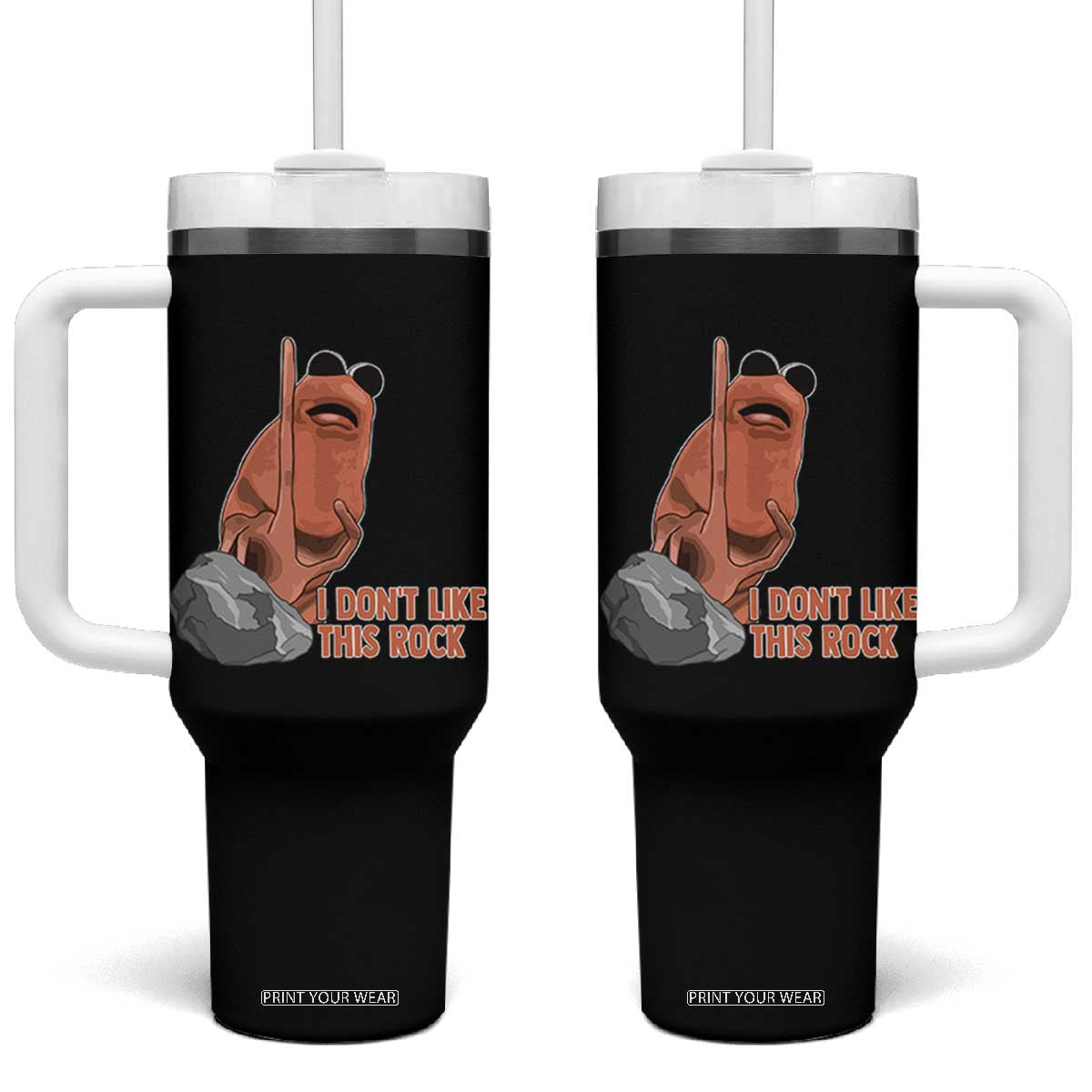 Funny Marcus The Worm Tumbler With Handle I Dont Like This Rock Meme TS11 One Size: 40 oz Black Print Your Wear