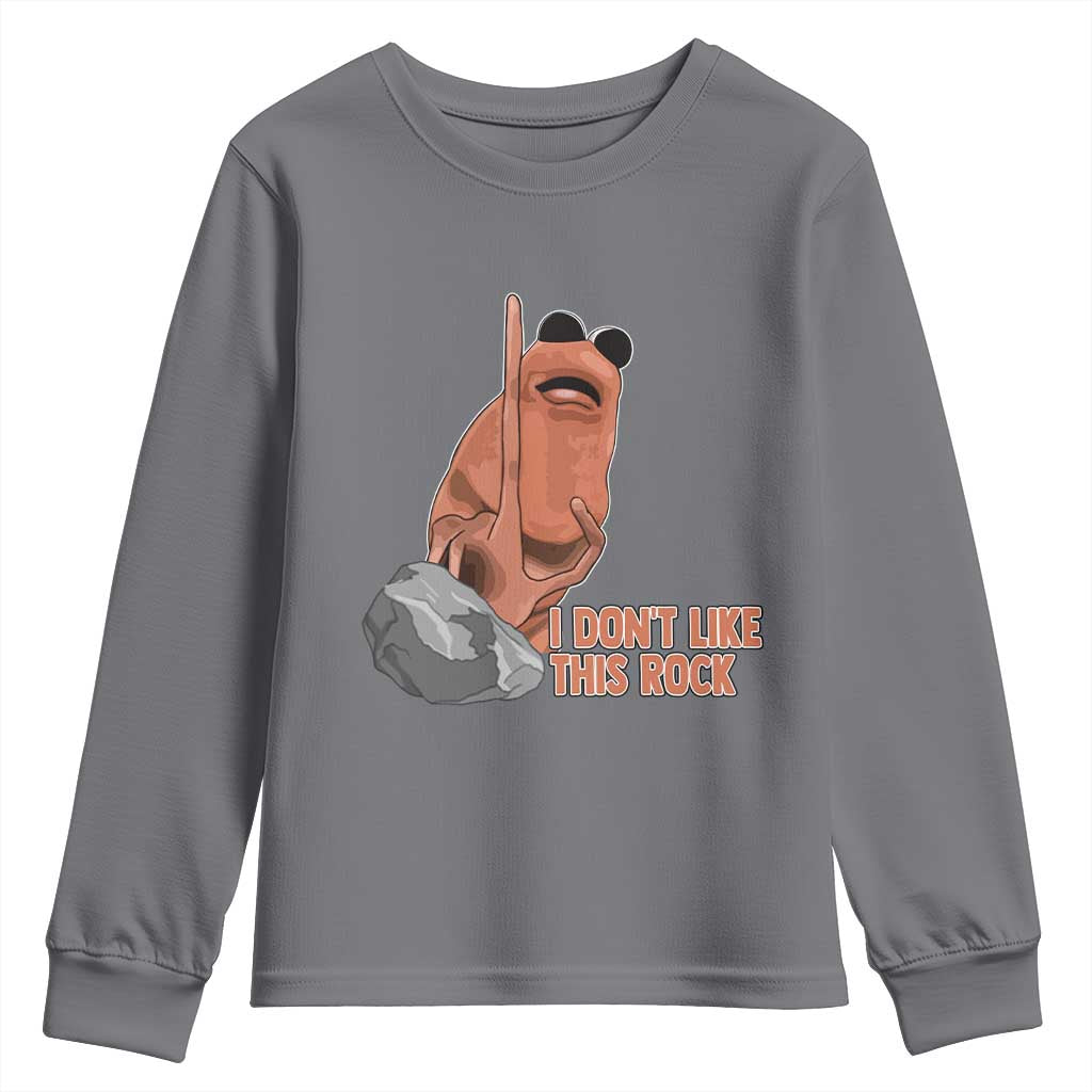 Funny Marcus The Worm Youth Sweatshirt I Dont Like This Rock Meme TS11 Charcoal Print Your Wear
