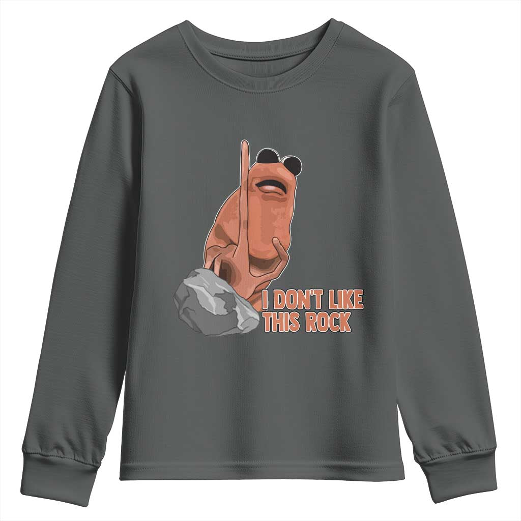 Funny Marcus The Worm Youth Sweatshirt I Dont Like This Rock Meme TS11 Dark Heather Print Your Wear