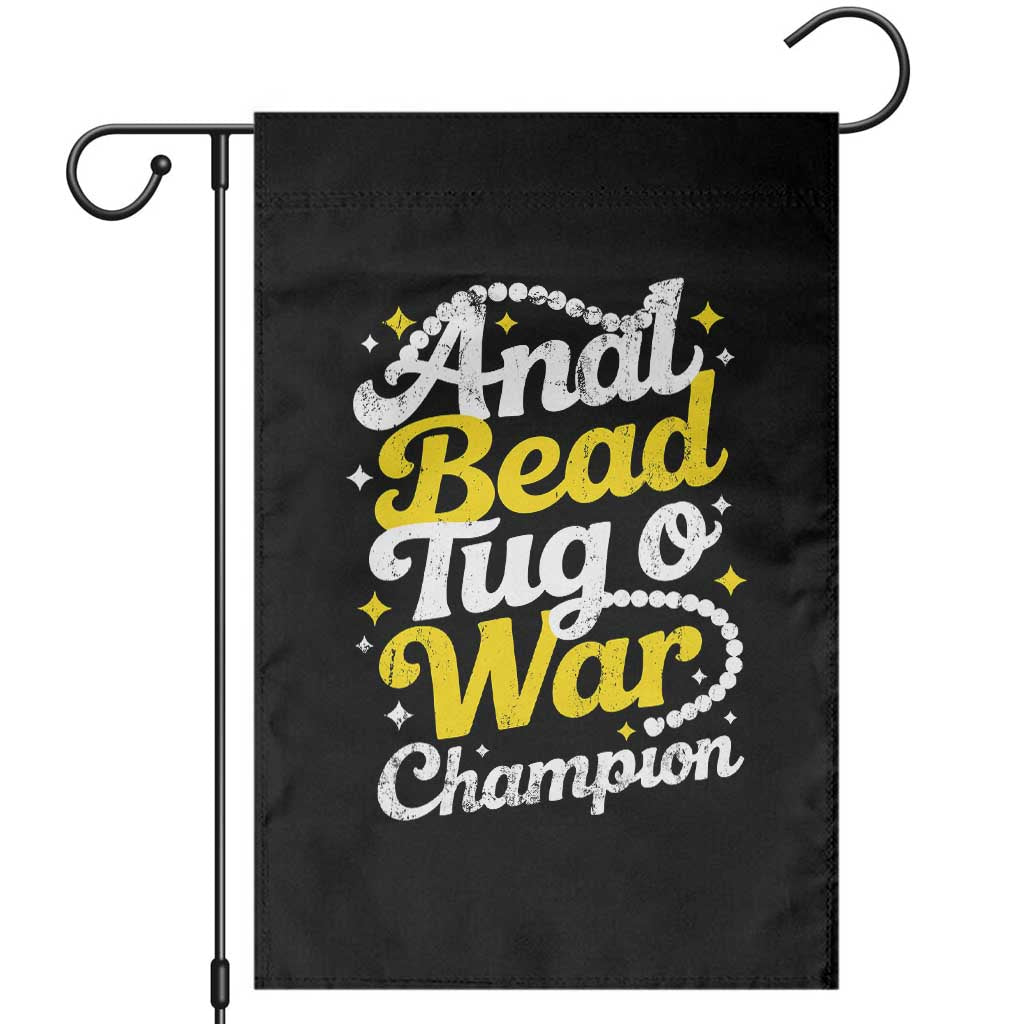Funny Anal Bead Tug O War Garden Flag Inappropriate Adult Humor Weird Cringe TS11 Black Print Your Wear