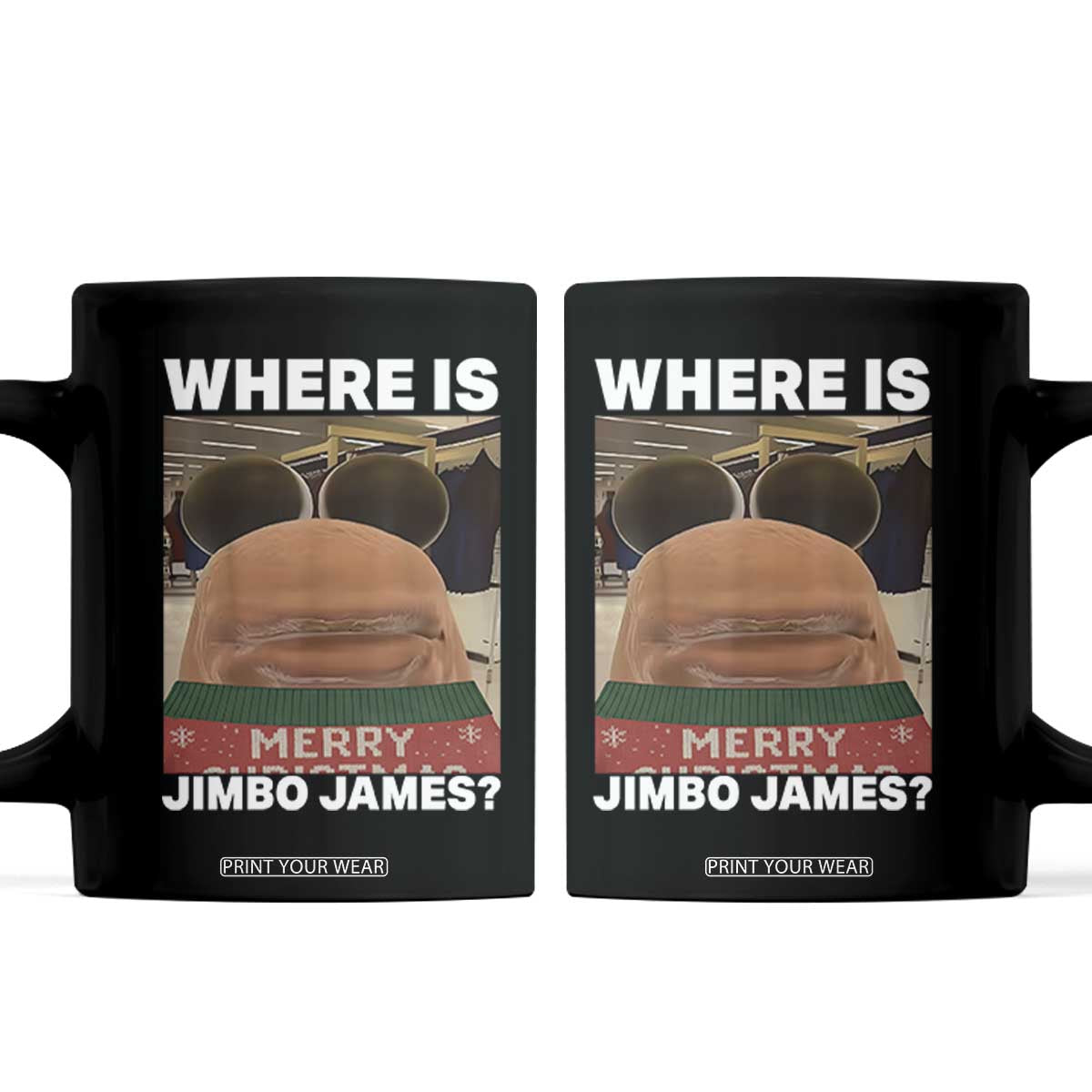 Funny Marcus The Worm Christmas Coffee Mug Where Is Jimbo James Xmas Ugly Sweater TS11 Black Print Your Wear
