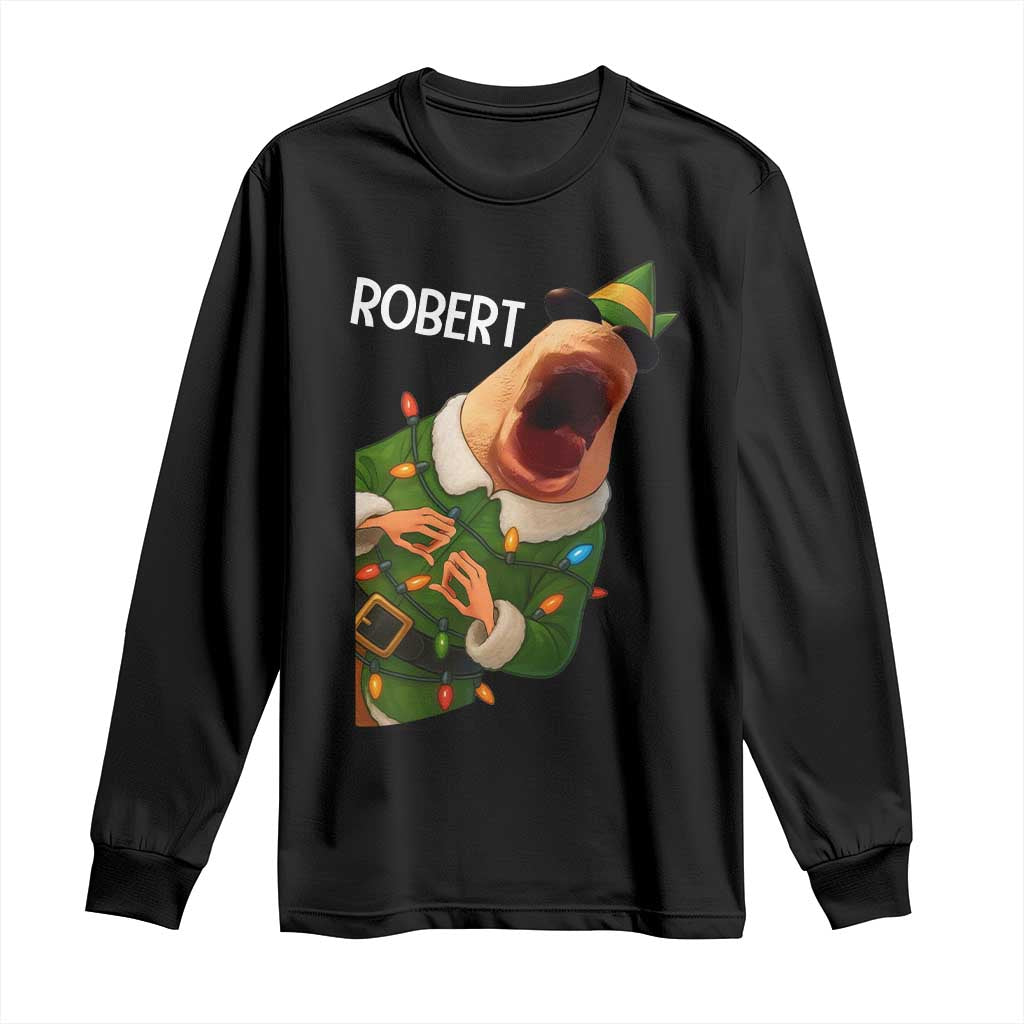Funny Christmas Marcus The Worm Robert Xmas Elf Long Sleeve Shirt TS11 Black Print Your Wear