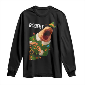 Funny Christmas Marcus The Worm Robert Xmas Elf Long Sleeve Shirt TS11 Black Print Your Wear