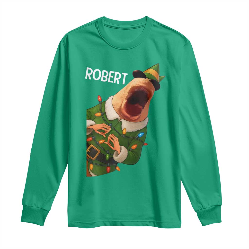 Funny Christmas Marcus The Worm Robert Xmas Elf Long Sleeve Shirt TS11 Irish Green Print Your Wear