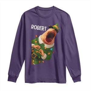 Funny Christmas Marcus The Worm Robert Xmas Elf Long Sleeve Shirt TS11 Purple Print Your Wear
