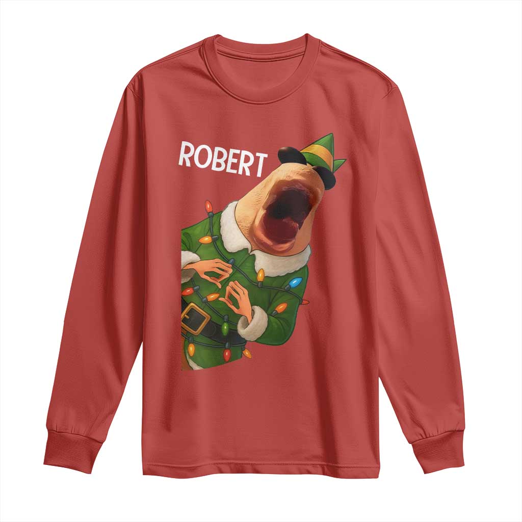 Funny Christmas Marcus The Worm Robert Xmas Elf Long Sleeve Shirt TS11 Red Print Your Wear