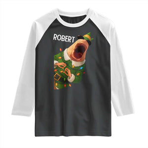 Funny Christmas Marcus The Worm Robert Xmas Elf Raglan Shirt TS11 Black White Print Your Wear