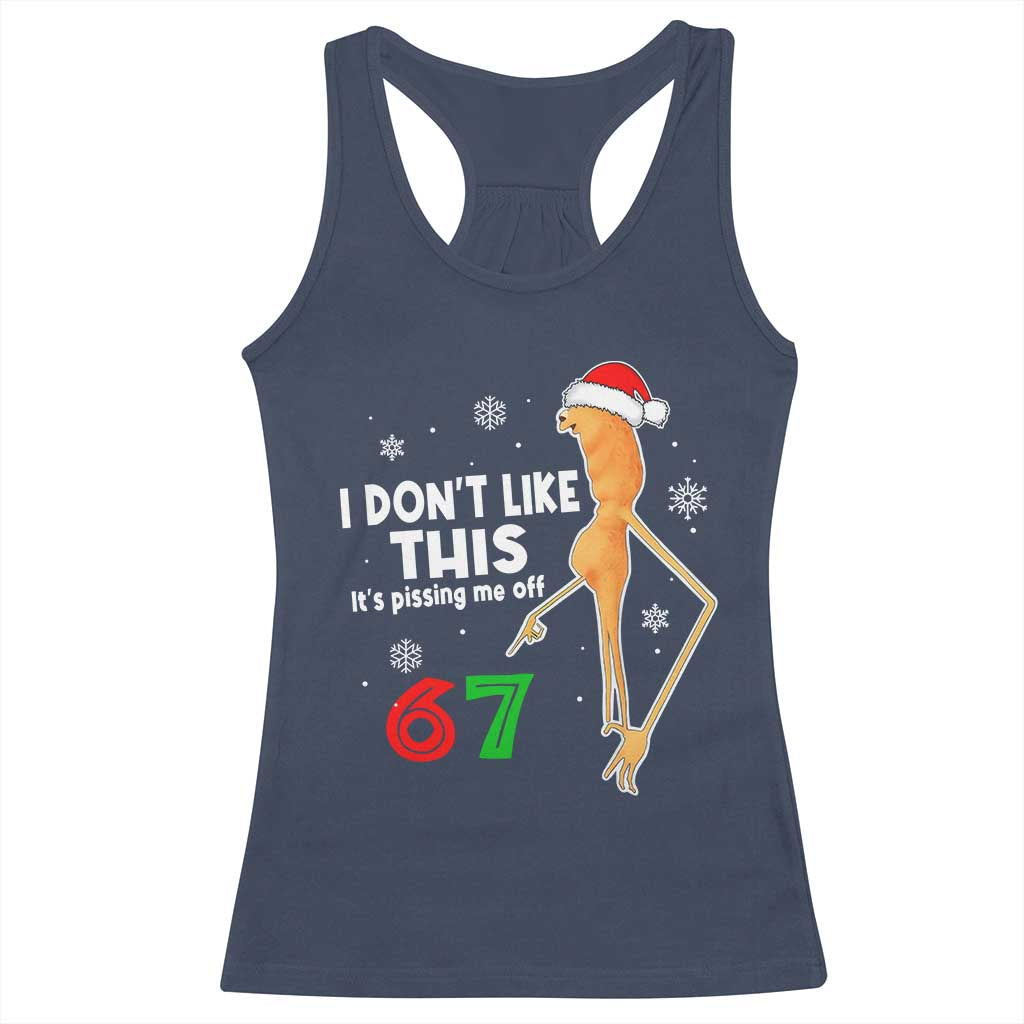 Funny Marcus The Worm 67 Meme Christmas Racerback Tank Top I Don't Like This It's Pissing Me Off TS11 Navy Print Your Wear