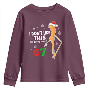 Funny Marcus The Worm 67 Meme Christmas Youth Sweatshirt I Don't Like This It's Pissing Me Off TS11 Maroon Print Your Wear