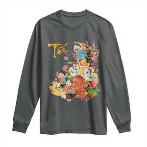 Funny Tet Vietnamese New Year 2025 Viet Holiday Long Sleeve Shirt TS11 Dark Heather Print Your Wear