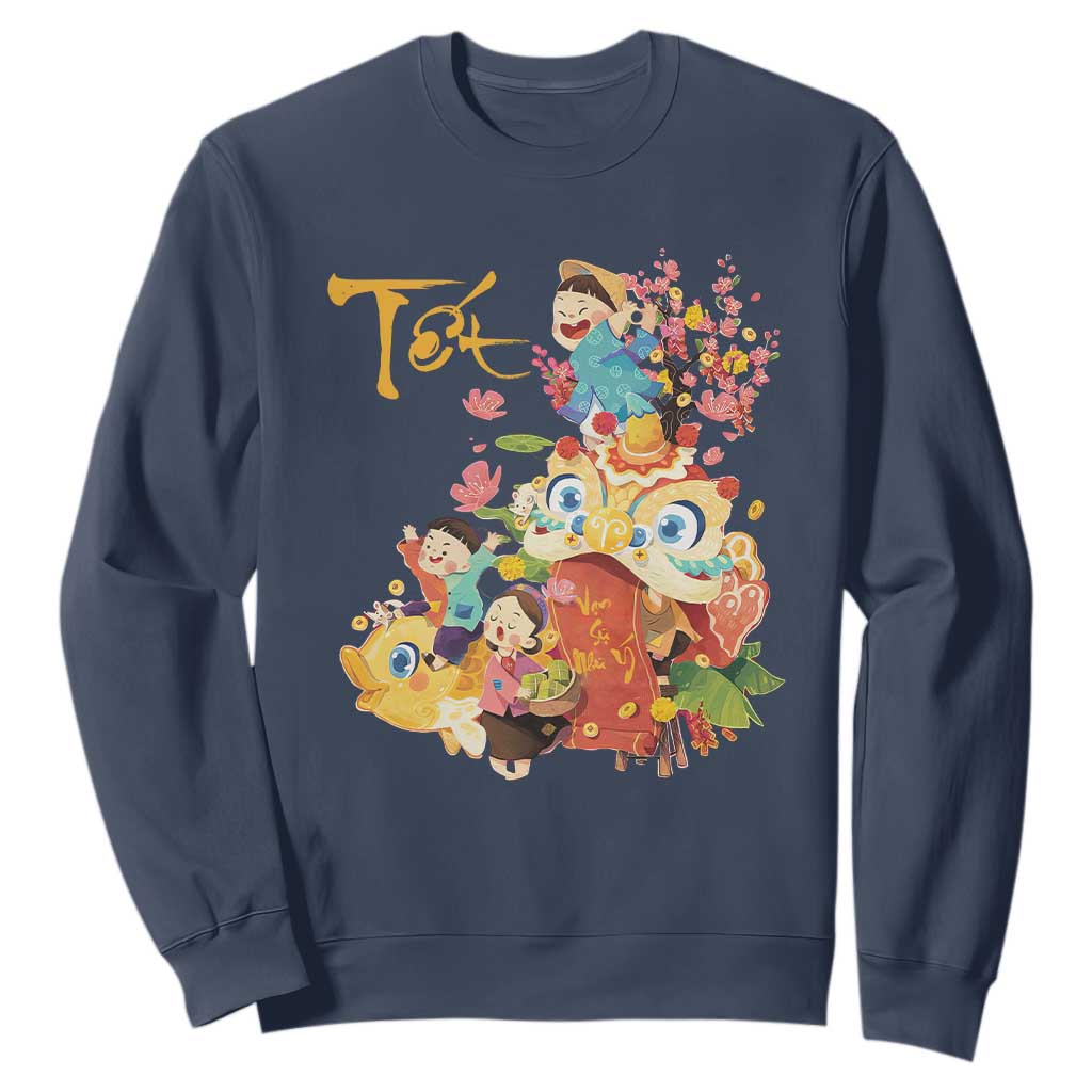 Funny Tet Vietnamese New Year 2025 Viet Holiday Sweatshirt TS11 Navy Print Your Wear