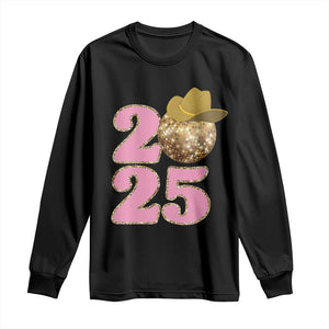 Howdy New Year 2025 Long Sleeve Shirt Happy New Year Sparkling Cowboy Cowgirl TS11 Black Print Your Wear