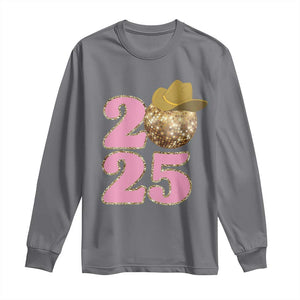 Howdy New Year 2025 Long Sleeve Shirt Happy New Year Sparkling Cowboy Cowgirl TS11 Charcoal Print Your Wear