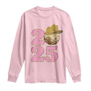 Howdy New Year 2025 Long Sleeve Shirt Happy New Year Sparkling Cowboy Cowgirl TS11 Light Pink Print Your Wear