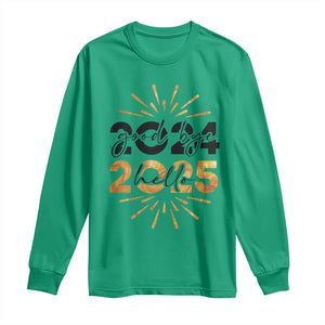 Goodbye 2024 Hello 2025 Long Sleeve Shirt New Year's Eve Party TS11 Irish Green Print Your Wear