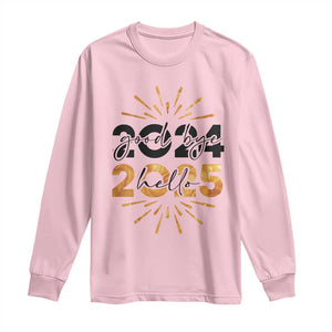 Goodbye 2024 Hello 2025 Long Sleeve Shirt New Year's Eve Party TS11 Light Pink Print Your Wear