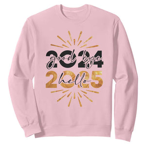 Goodbye 2024 Hello 2025 Sweatshirt New Year's Eve Party TS11 Light Pink Print Your Wear