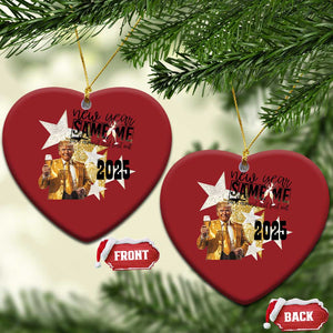 Funny Trump New Year 2025 Christmas Ornament New Year Same Me Fuck Around And Find Out TS11 Heart Red Print Your Wear