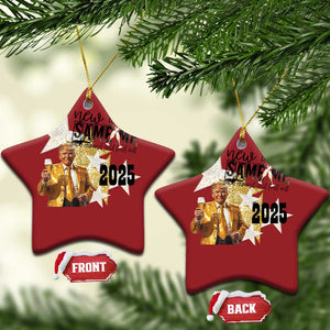 Funny Trump New Year 2025 Christmas Ornament New Year Same Me Fuck Around And Find Out TS11 Star Red Print Your Wear