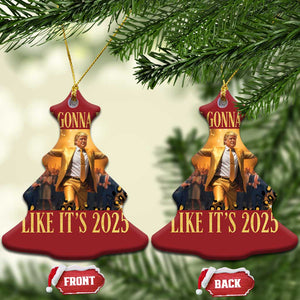 Funny Trump Dance Happy New Year Christmas Ornament We're Gonna Party Like It's 2025 TS11 Christmas Tree Red Print Your Wear