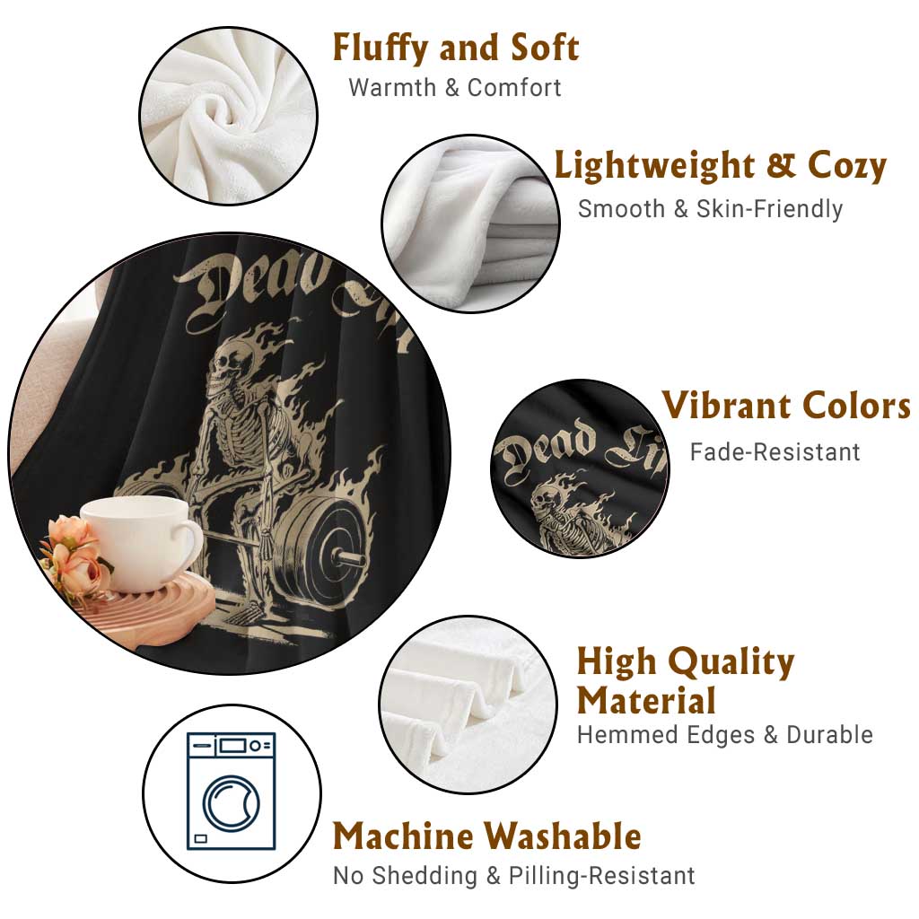 Funny Deadlifts Lifting Weights Gym Skeleton Throw Blanket TS11 Print Your Wear