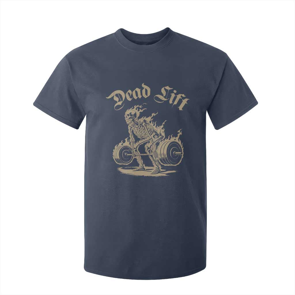 Funny Deadlifts Lifting Weights Gym Skeleton T Shirt For Kid TS11 Navy Print Your Wear