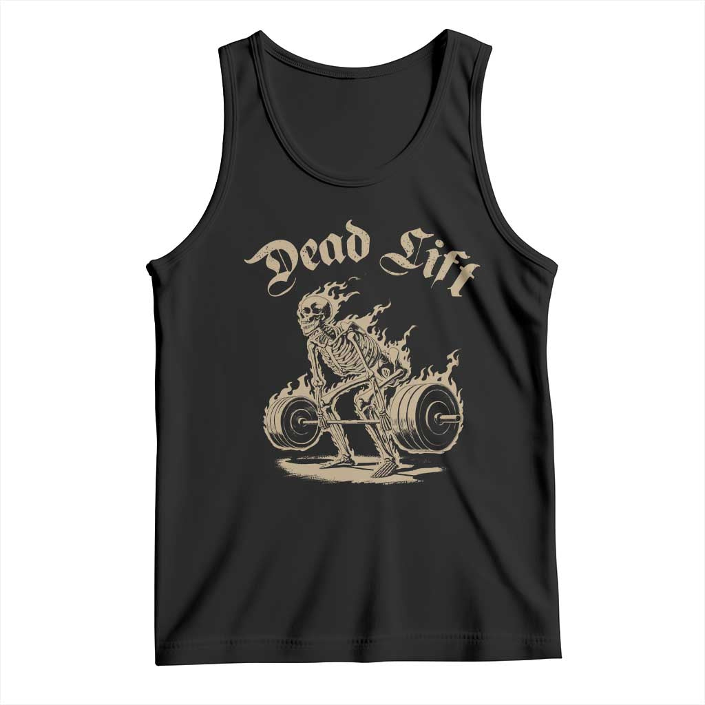 Funny Deadlifts Lifting Weights Gym Skeleton Tank Top TS11 Black Print Your Wear