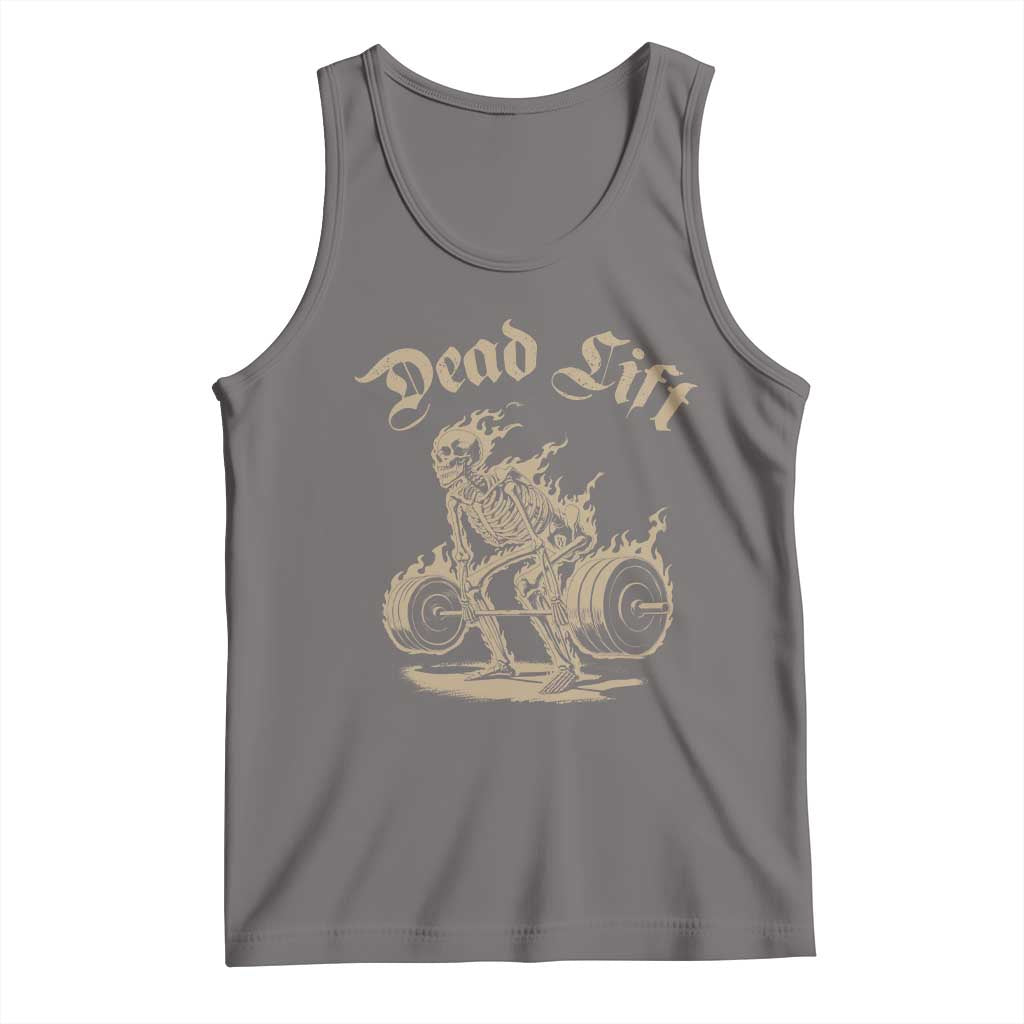 Funny Deadlifts Lifting Weights Gym Skeleton Tank Top TS11 Deep Heather Print Your Wear