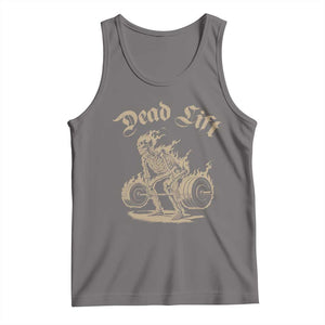 Funny Deadlifts Lifting Weights Gym Skeleton Tank Top TS11 Deep Heather Print Your Wear