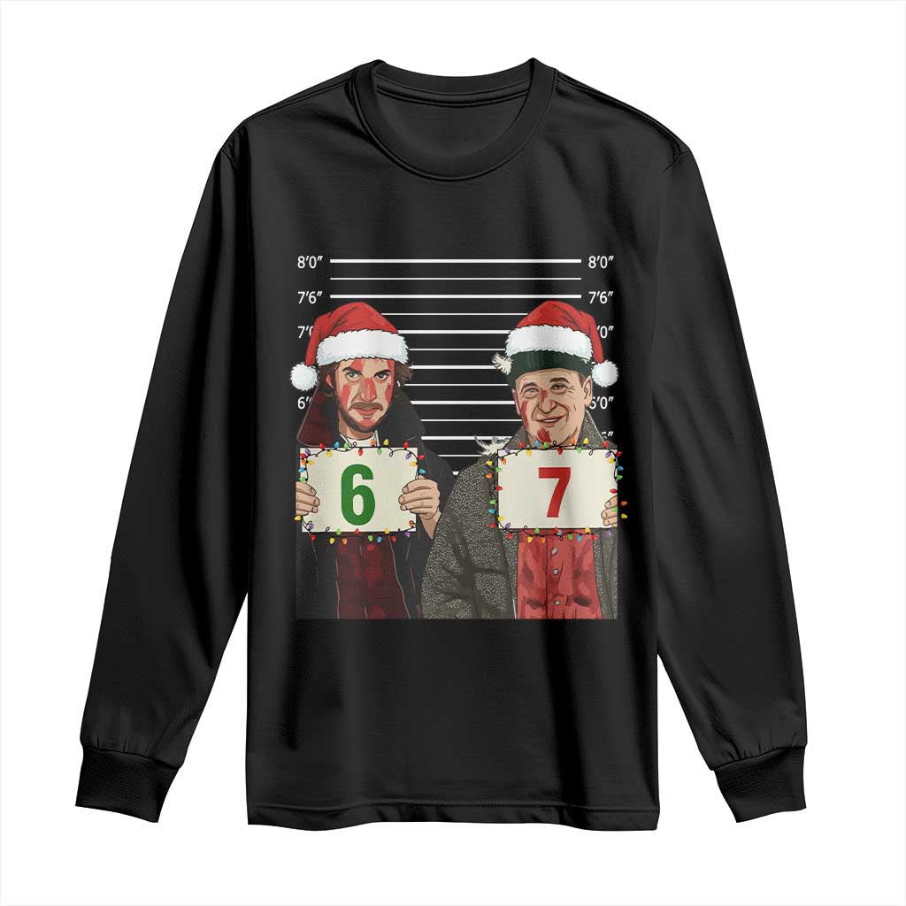 Funny 67 Christmas Movie Long Sleeve Shirt Six Seven Wet Bandits Home Xmas Alone TS11 Black Print Your Wear