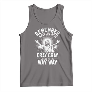 Remember When Life Gets Cray Cray Jesus is the Way Way Christmas Tank Top TS11 Deep Heather Print Your Wear
