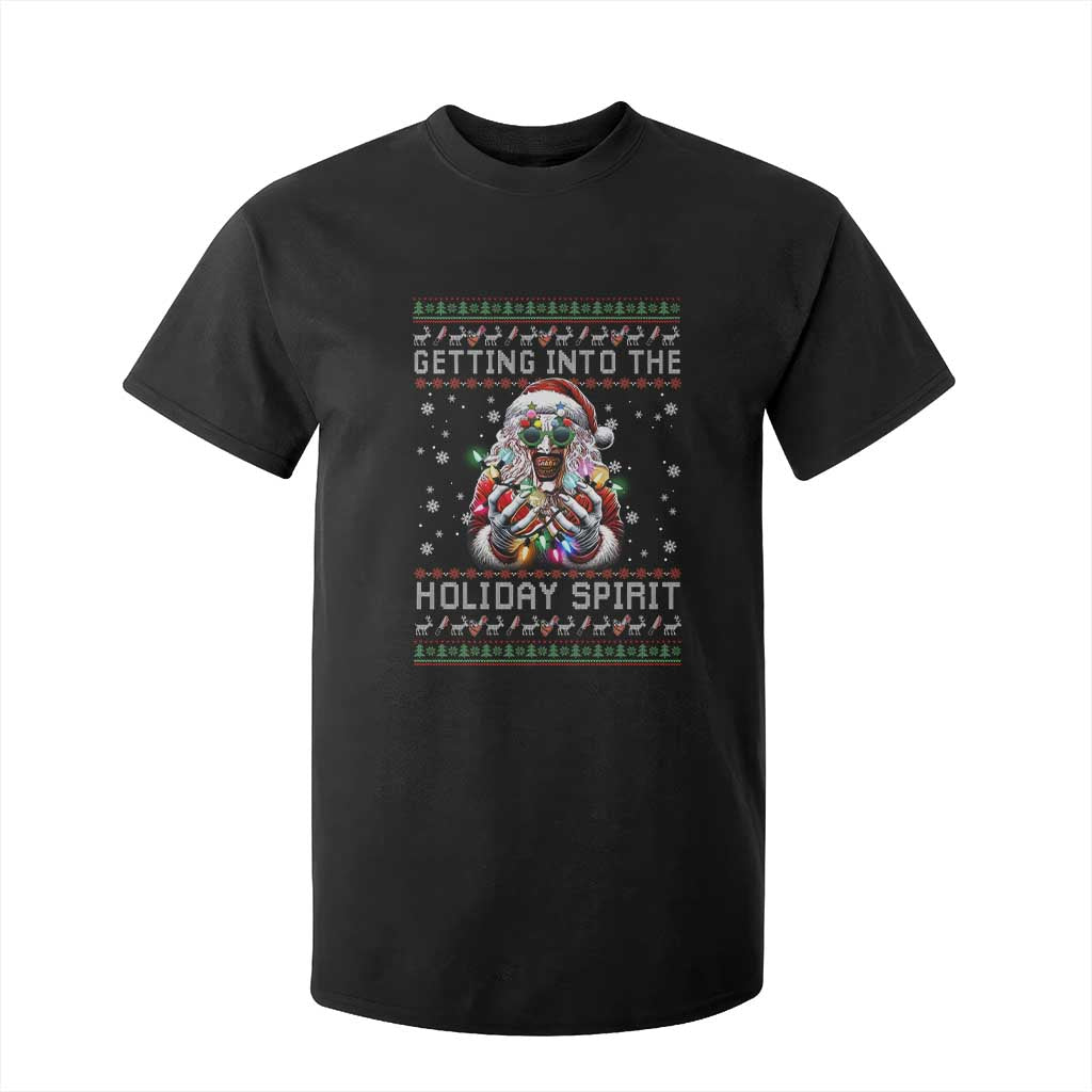 Funny Terrifier Christmas Santa T Shirt For Kid Getting Into The Holiday Spirit Horror Movie TS11 Black Print Your Wear