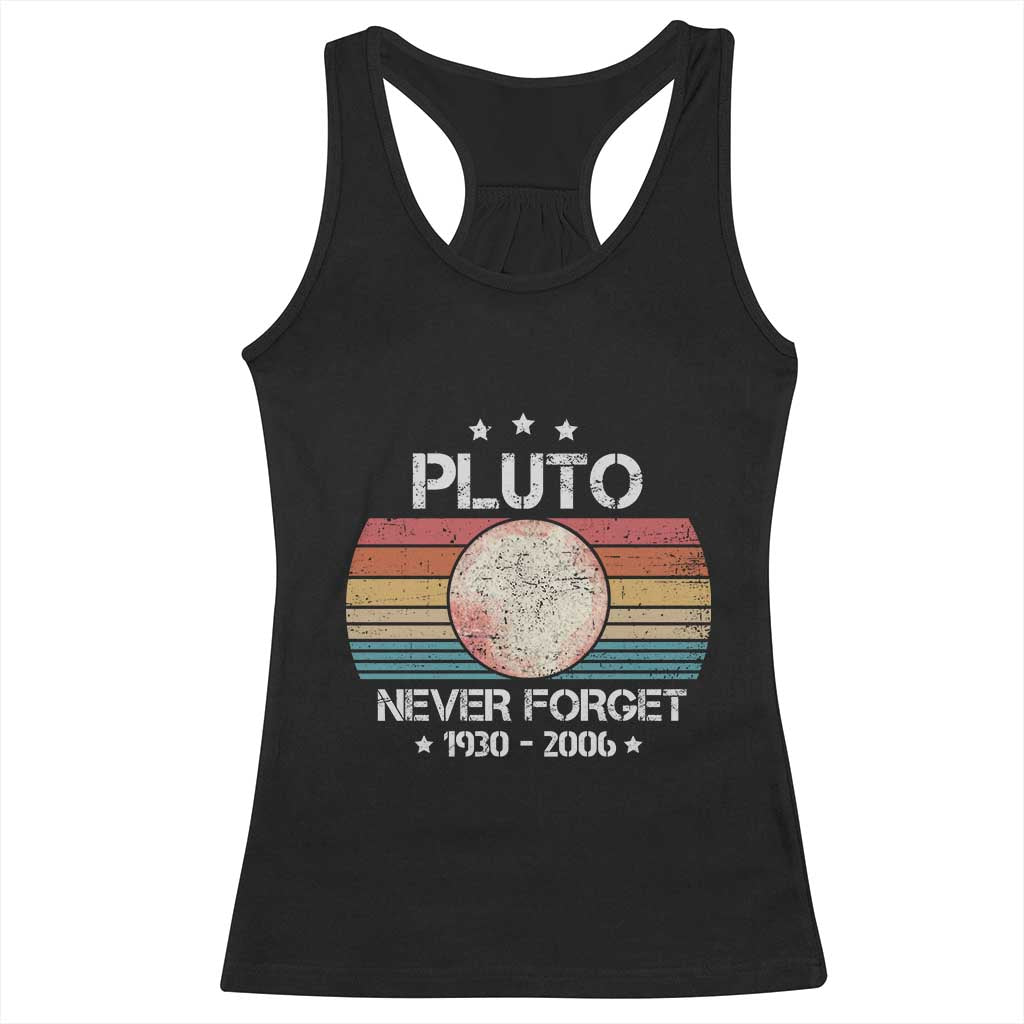 Funny Never Forget Pluto Racerback Tank Top 1930-2006 Retro Style Space Lover