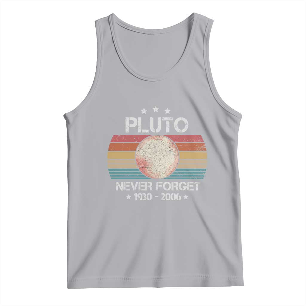 Funny Never Forget Pluto Tank Top 1930-2006 Retro Style Space Lover TS11 Athletic Heather Print Your Wear