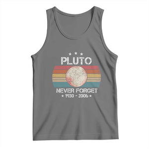 Funny Never Forget Pluto Tank Top 1930-2006 Retro Style Space Lover TS11 Black Heather Print Your Wear