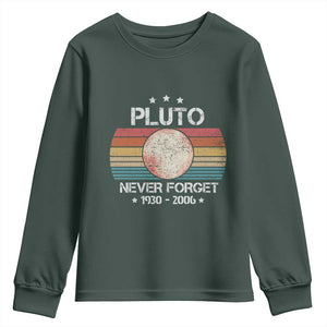 Funny Never Forget Pluto Youth Sweatshirt 1930-2006 Retro Style Space Lover